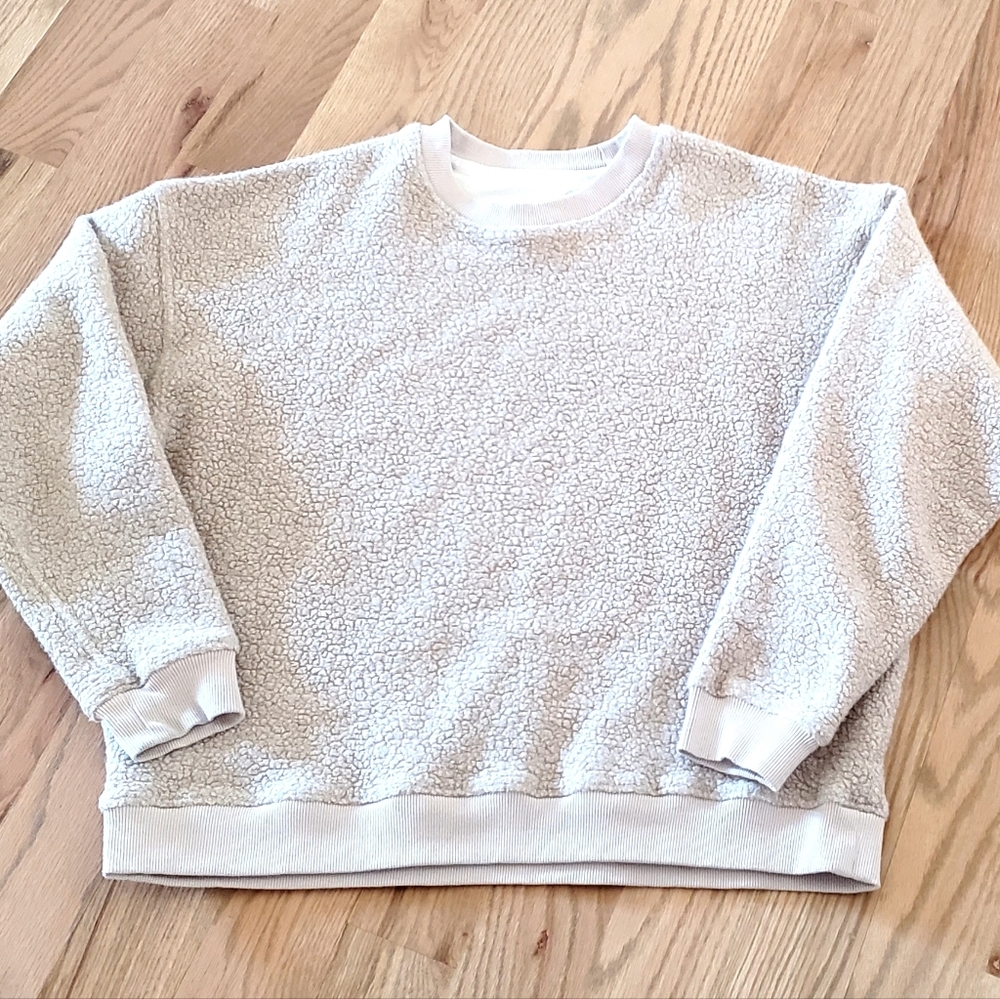 Outdoor Voices Mega Fuzzy Wool Fleece Crewneck Pullover, Oatmeal, XL, EUC - Picture 2 of 15